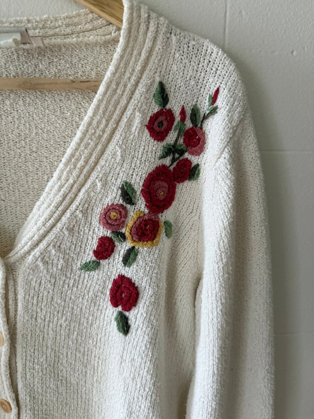 Vintage | Part Two Embroidered Floral Rose Cardigan | Cottagecore Cute | Small - Picture 3 of 10